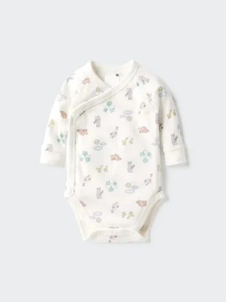 Baby Baby Long Sleeve Bodysuit | Printed | Open Front