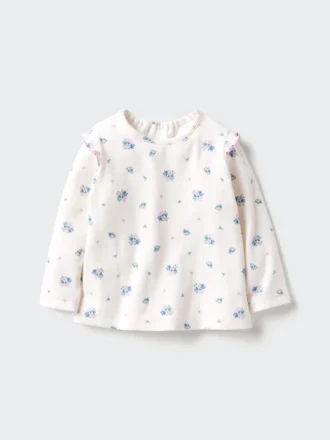Baby Baby Long Sleeve T-Shirt | Frilled | Printed