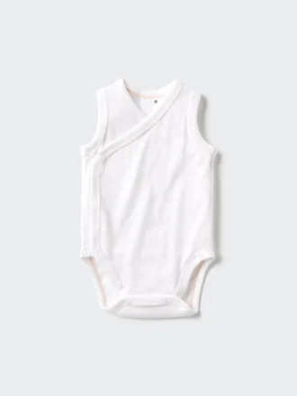 Baby Baby Sleeveless Cotton Mesh Bodysuits | Open Front