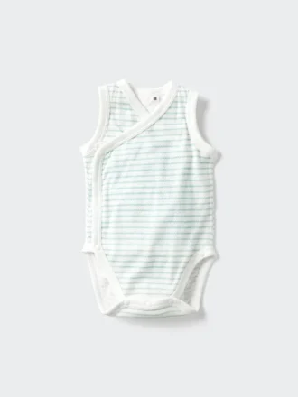 Baby Baby Sleeveless Cotton Mesh Bodysuits | Open Front