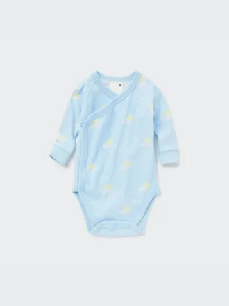 Baby Joy of Print Long-Sleeve Bodysuit (Open Front)
