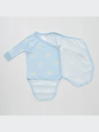 Baby Joy of Print Long-Sleeve Bodysuit (Open Front)