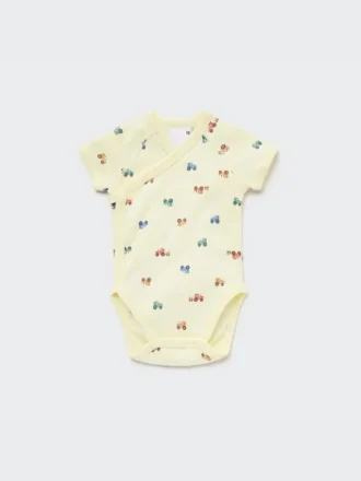 Baby Joy of Print Short-Sleeve Bodysuit (Tractor)