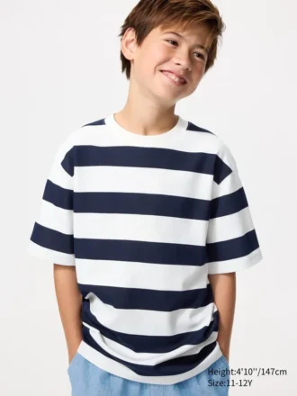 Kids Airism Cotton Striped T-Shirt