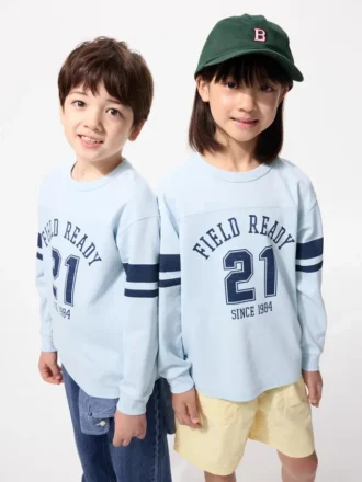 Kids Airism Cotton T-Shirt | Long Sleeve