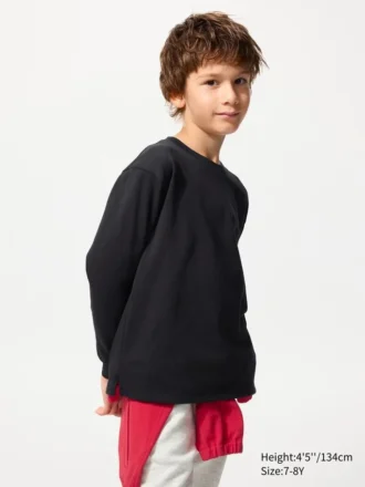 Kids Airism Cotton T-Shirt | Long Sleeve