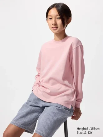 Kids Airism Cotton T-Shirt | Long Sleeve