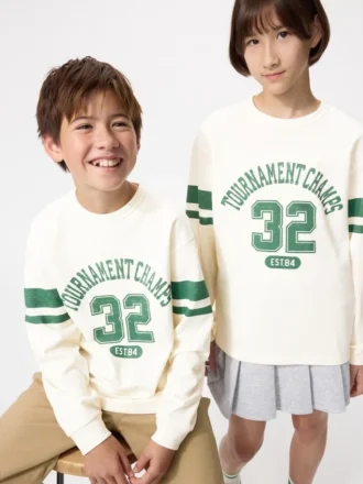 Kids Airism Cotton T-Shirt | Long Sleeve | Graphic