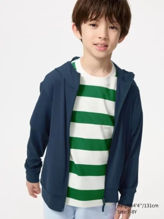 Kids Airism Uv Protection Full-Zip Hoodie