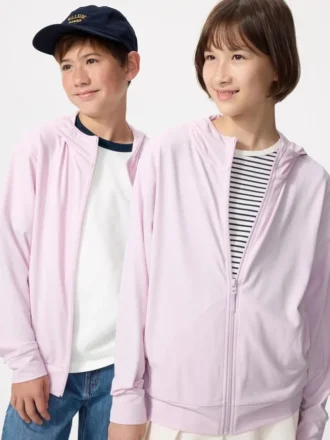Kids Airism Uv Protection Full-Zip Hoodie