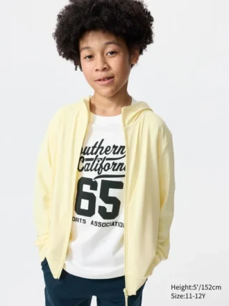 Kids Airism Uv Protection Full-Zip Hoodie
