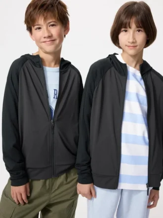 Kids Airism Uv Protection Full-Zip Hoodie