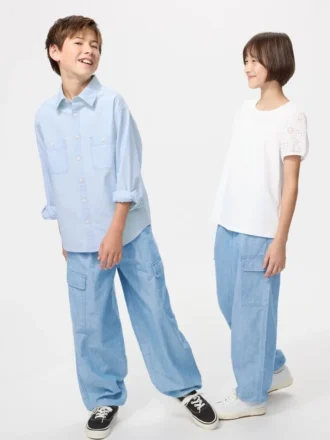 Kids Cargo Jogger Pants | Chambray