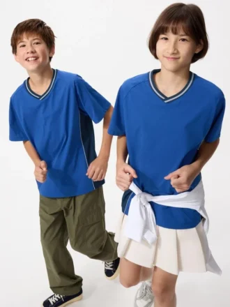 Kids Dry-Ex V-Neck T-Shirt | Bicolor