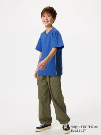 Kids Dry-Ex V-Neck T-Shirt | Bicolor