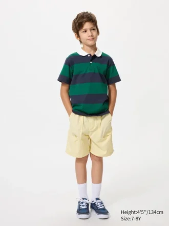 Kids Dry Pique Striped Polo Shirt