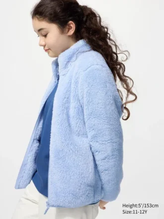 Kids Fluffy Yarn Fleece Full-Zip Jacket