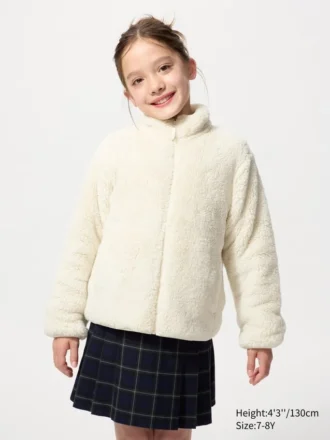 Kids Fluffy Yarn Fleece Full-Zip Jacket