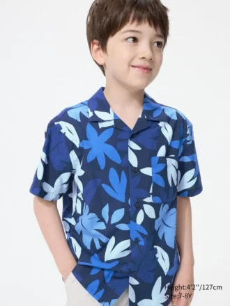 Kids Open Collar Shirt | Short Sleeve | Print