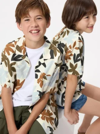 Kids Open Collar Shirt | Short Sleeve | Print