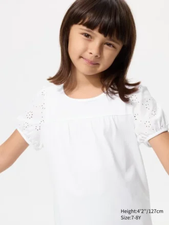 Kids Puff Sleeve T-Shirt | Embroidery