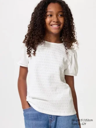 Kids Puff Sleeve T-Shirt | Shirring