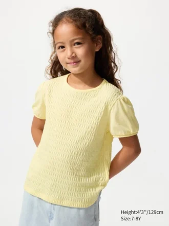 Kids Puff Sleeve T-Shirt | Shirring