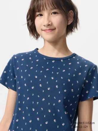 Kids Ribbed T-Shirt | Flower