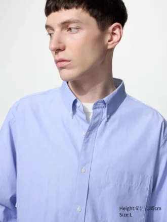 Men’s Broadcloth Shirt | Button Down | Hairline Fabric