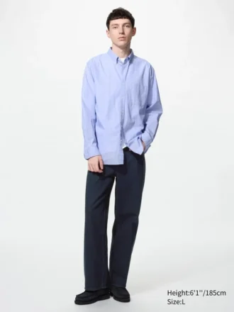 Men’s Broadcloth Shirt | Button Down | Hairline Fabric
