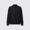 Men’s Brushed Jersey Mock Neck Long-Sleeve T-Shirt