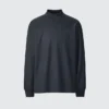 Men’s Brushed Jersey Mock Neck Long-Sleeve T-Shirt