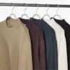 Men’s Brushed Jersey Mock Neck Long-Sleeve T-Shirt