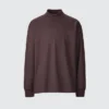 Men’s Brushed Jersey Mock Neck Long-Sleeve T-Shirt
