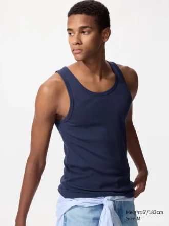Men’s Dry Color Ribbed Tank Top