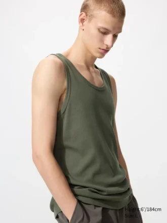 Men’s Dry Color Ribbed Tank Top
