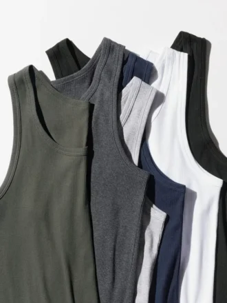 Men’s Dry Color Ribbed Tank Top