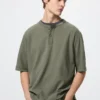 Men’s Dry Waffle Henley T-Shirt