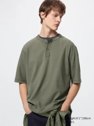 Men’s Dry Waffle Henley T-Shirt