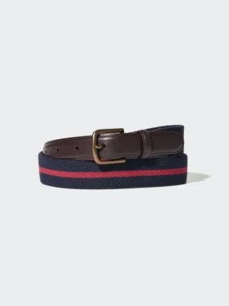 Men’s Leather Combination Striped Belt