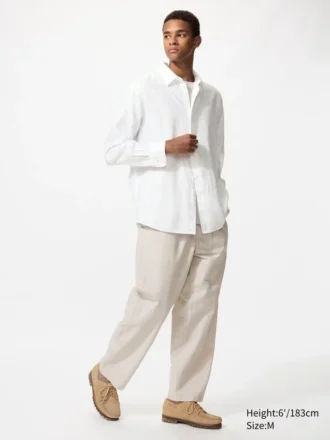 Men’s Linen Blend Easy Ankle Pants | Striped