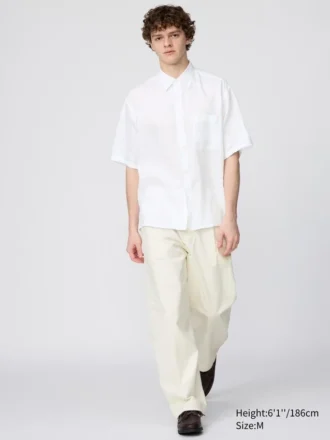 Men’s Premium Linen Oversized Shirt | Short Sleeve