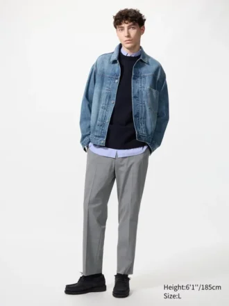 Men’s Smart Ankle Pants | Checked Pattern
