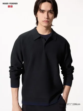 Men’s Washable 3D Knit Polo | Long Sleeve