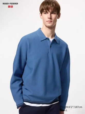 Men’s Washable 3D Knit Polo | Long Sleeve