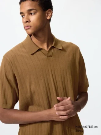 Men’s Washable Knitted Skipper Polo Sweater