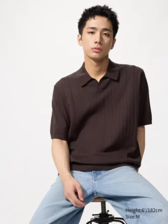 Men’s Washable Knitted Skipper Polo Sweater