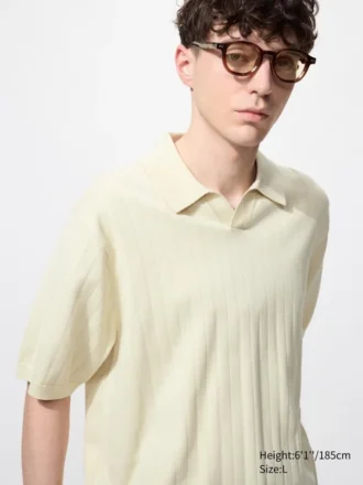 Men’s Washable Knitted Skipper Polo Sweater