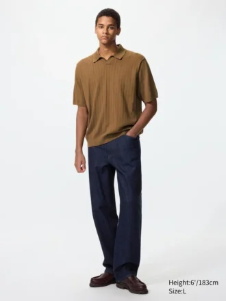 Men’s Washable Knitted Skipper Polo Sweater