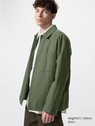 Unisex Cotton Linen Shirt Jacket